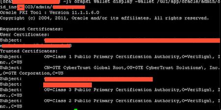 To add a trusted <b>certificate</b> to an Oracle <b>wallet</b>: <b>orapki</b> <b>wallet</b> add - <b>wallet</b> <b>wallet</b> _location -cert <b>certificate</b>_location -trusted_cert-auto_login_only 4. . Orapki wallet remove user certificate